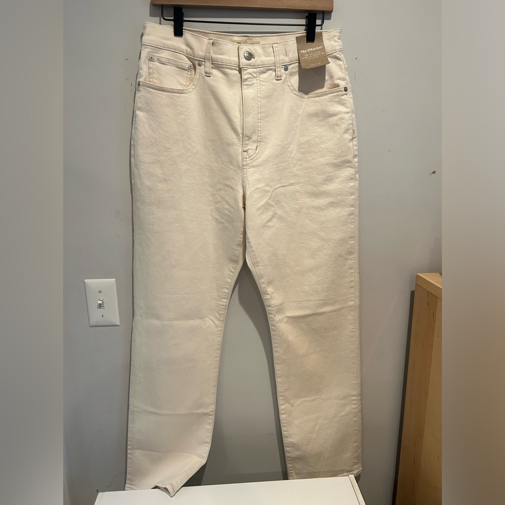 Brand New NWT Women’s Madewell 90s Straight Leg 30W Cream Jeans